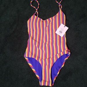 Onia Rainbow Stripe One Piece Swimsuit